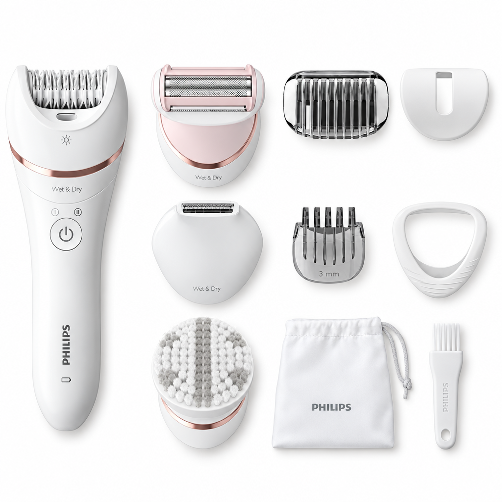 Philips Series 8000 Wet & Dry Epilator with Ceramic Tweezers BRE735/00 - Gomix Brands Outlet